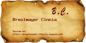 Breslmayer Cinnia névjegykártya